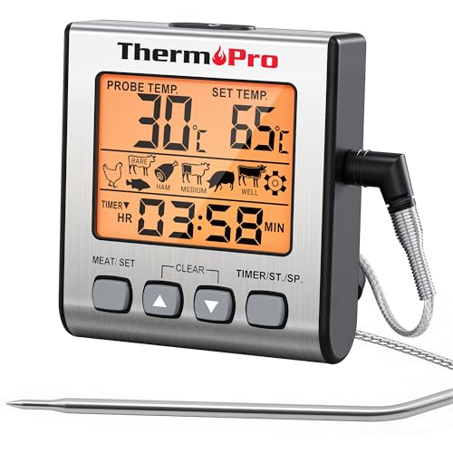 Thermopro Digitales Fleischthermometer Grillthermometer Bratenthermometer Ofenthermometer Mit Timer