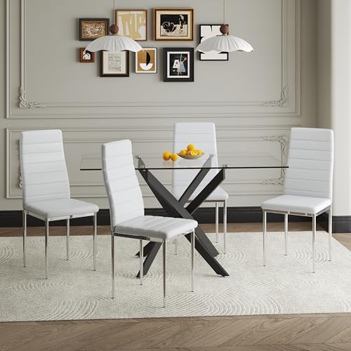 Goldfan Esszimmerst Hle 4er Set Wei E Moderner