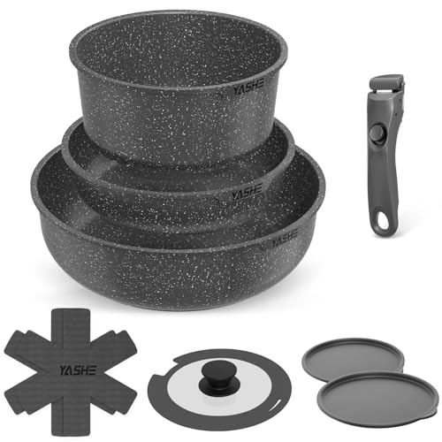 Yashe 9 Teiliges Topf Und Pfannenset Antihaft Kochgeschirr