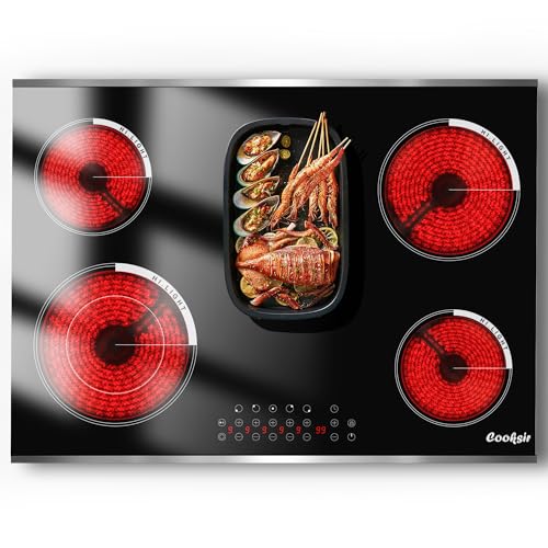 Cooksir Glaskeramikkochfeld 5 Platten 77cm Einbau Kochfeld Mit