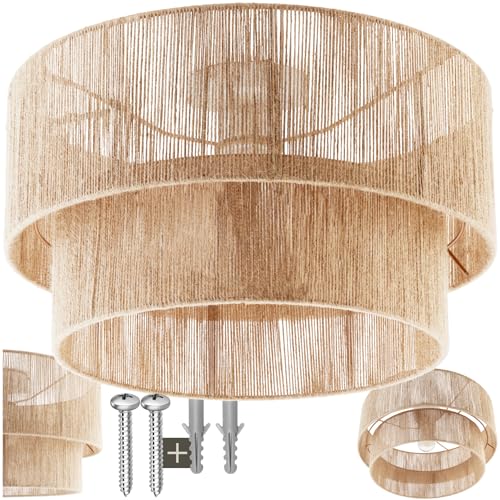 Tectake Lampe Deckenlampe Deckenleuchte Aus Jute Geflecht H