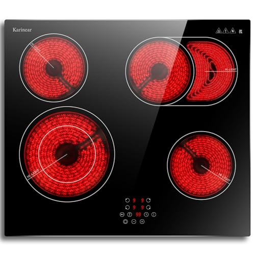 Karinear Glaskeramikkochfeld 4 Platten Autark Kochfeld 60cm Einbau
