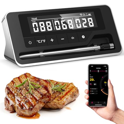 Pakinui Fleischthermometer Kabellos Bluetooth Grillthermometer Mit App Ip67